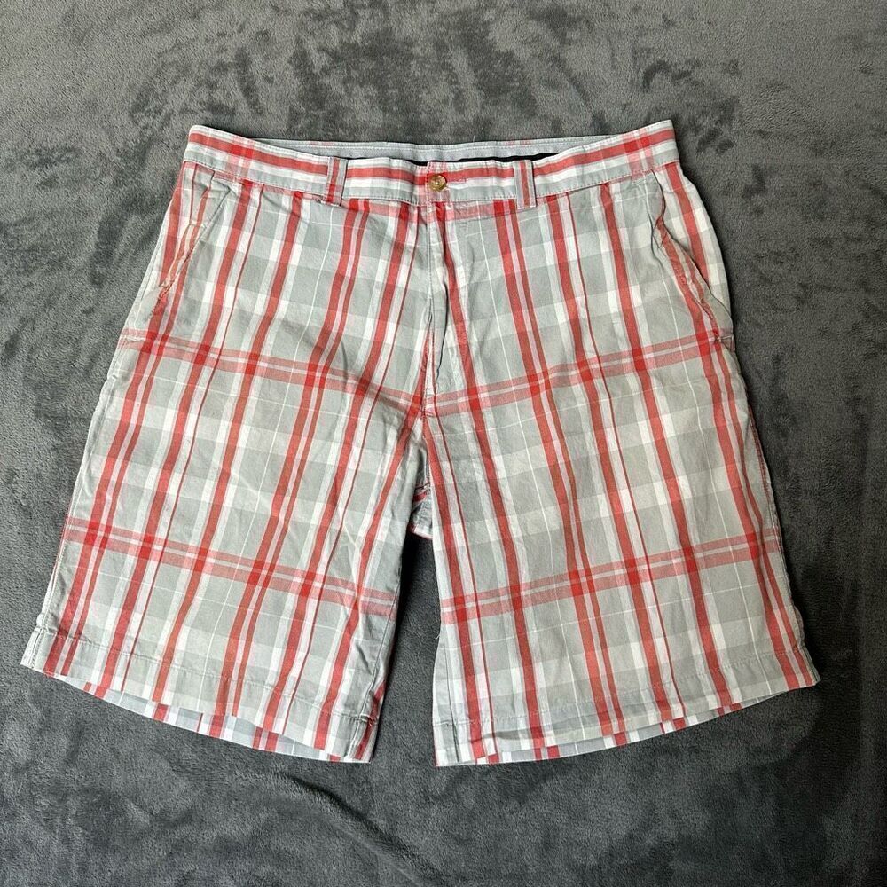 Callaway‎ C-Tech High Rise Golf Shorts Mens 36 Inseam 9.5" Orange Plaid Chino